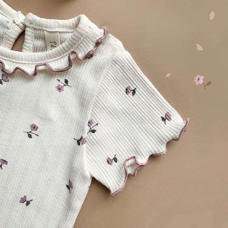 2022 Zomer Thuis En Slaap Kleding Voor Kids Pyjama Sets Gedrukt Korte Mouw Shorts 2 Stuks Pak Leisure Baby Meisjes dwarsliggers Sets