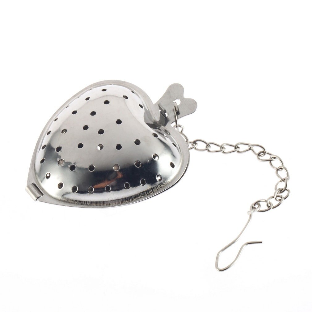 1Pc Stainless Steel Silver Heart Tea Spice Strainer Ball Infuser Filter Herb Steeper Tea Infuser