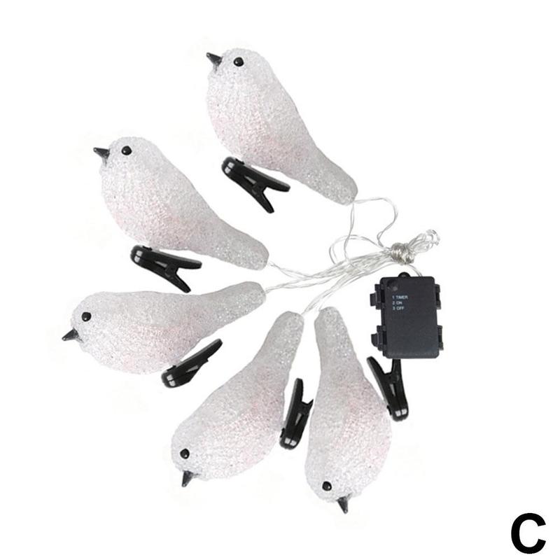 Bird Led String Light Robin Acrylic Mockingbird Solar Garland Led String Usb Battery Fairy Decoration Clip Lights With Powe W3d8: C