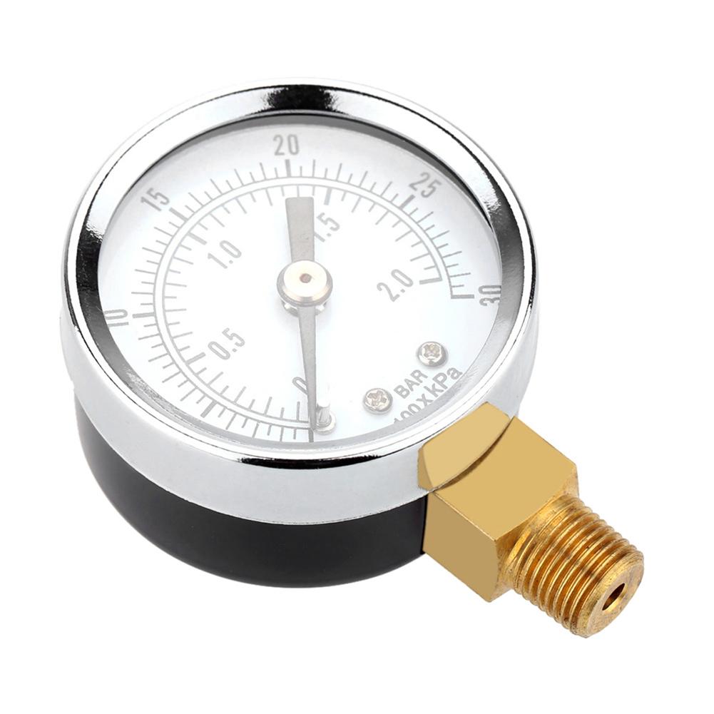 0-30 psi 0-2 bar 40mm diametrar tryckmätare bränsle luftkompressormätare hydraulisk tryckmätare manometer tryckmätare