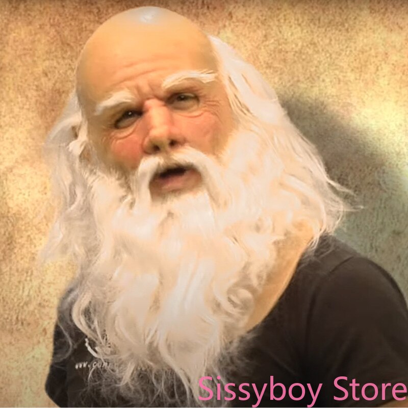 Simulation Weiche Alten Mann Glatze Perücke Bart Voll Latex Maske Party Dekoration Supersoft Kahl Maske Lustige Maske