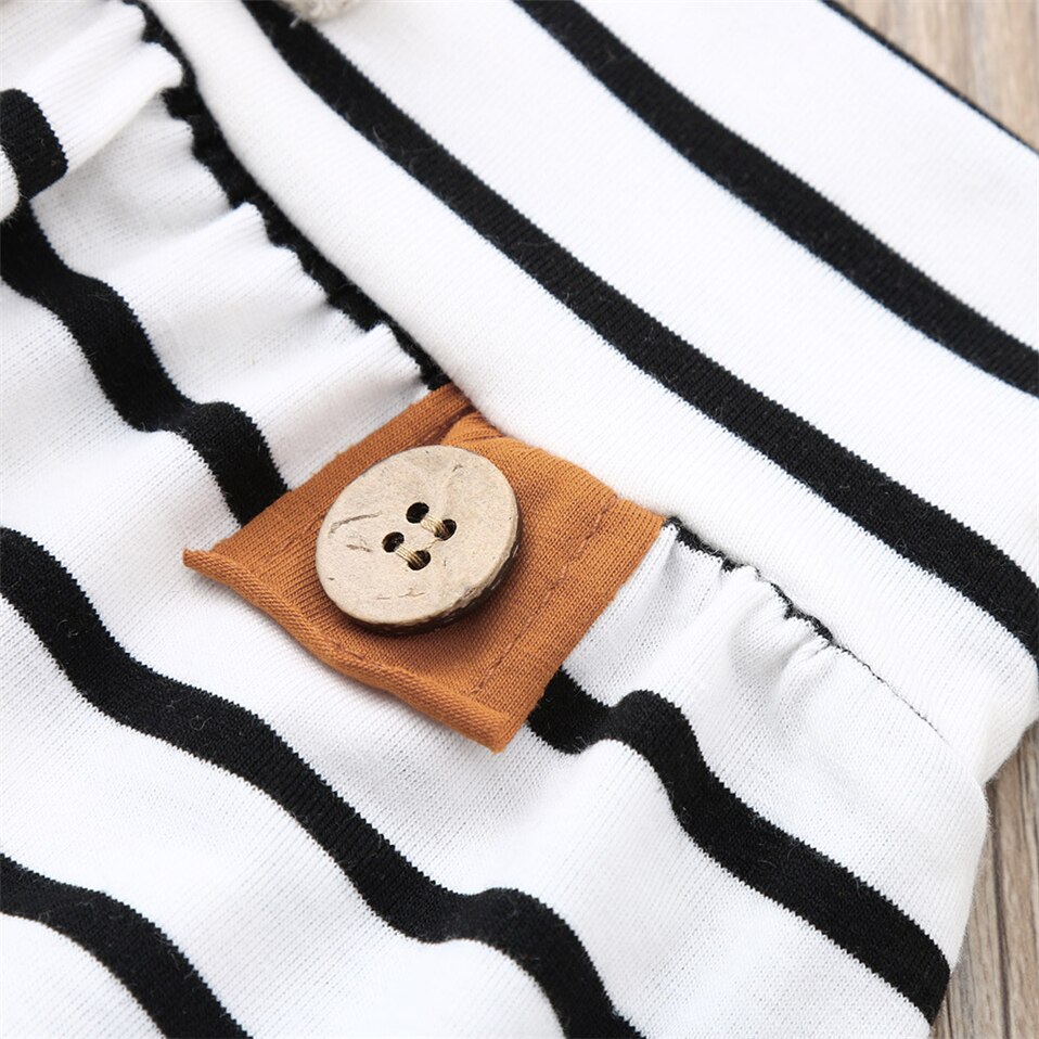 Babytøj til nyfødt baby dreng pige tøj fjer t-shirt toppe stribede bukser tøj outfits sæt vetement enfant fille