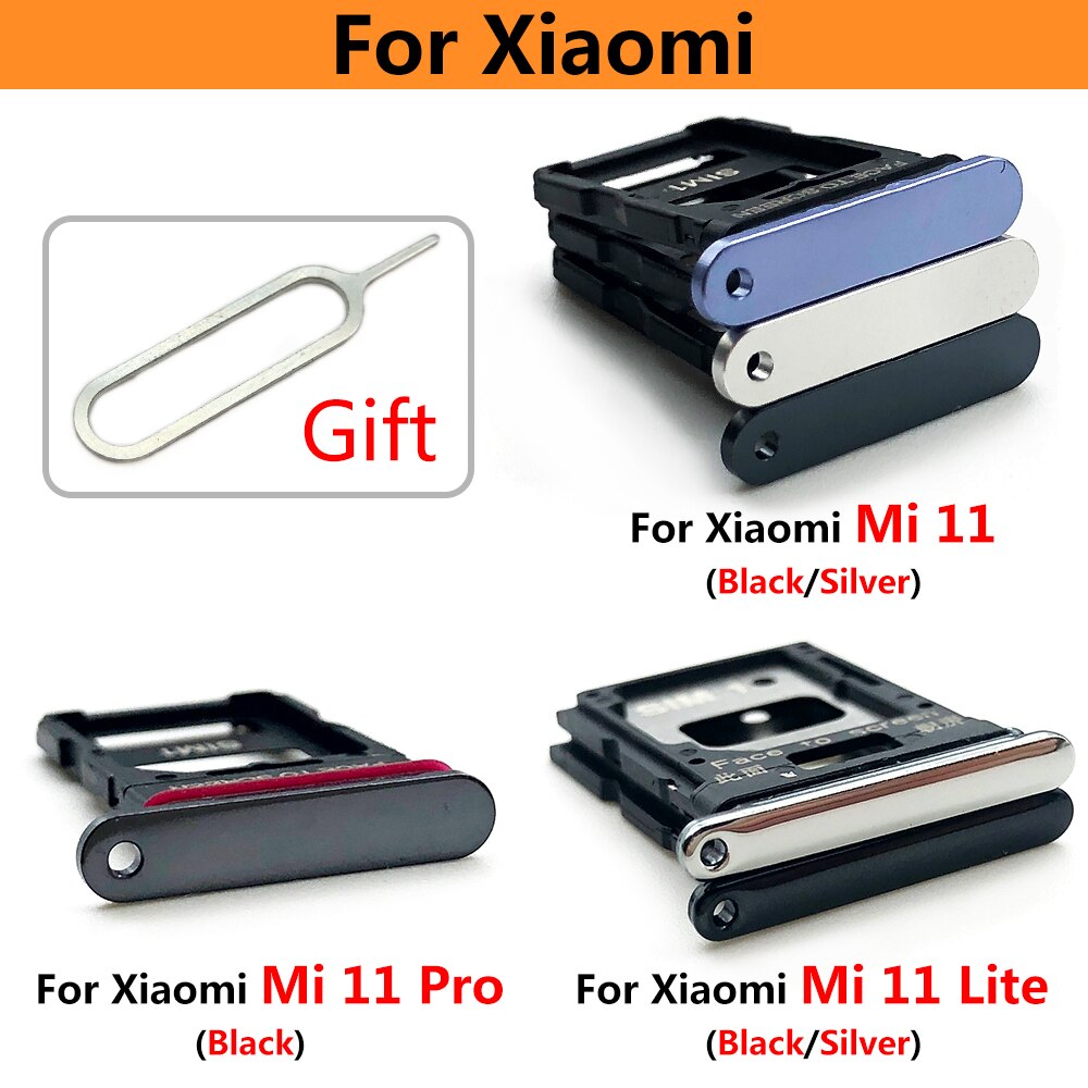 Sim Card Slot Lade Houder Voor Xiaomi Mi 11 Sd-kaart Lade Houder Met Vervanging Tools Voor Xiaomi Mi 11 lite Mi11 Pro Sim Tray