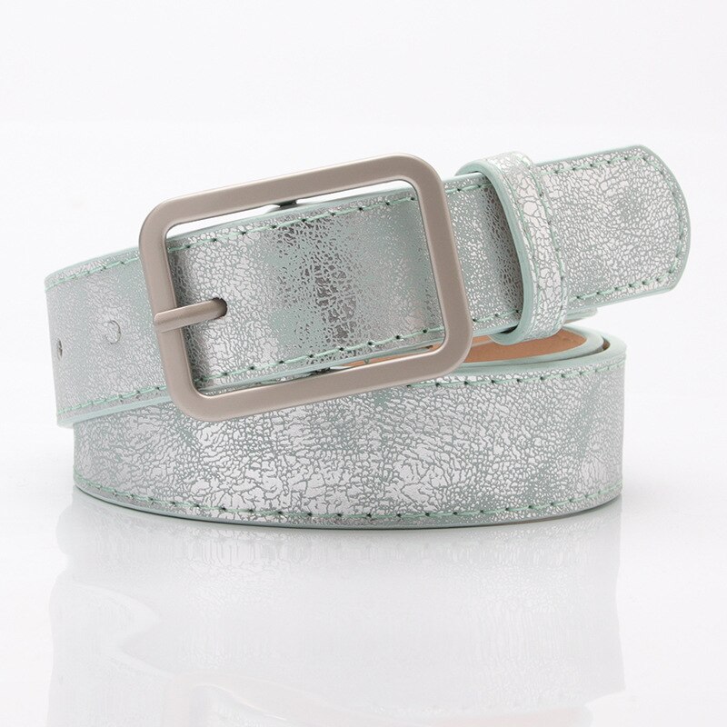 Shining Lederen Riemen Mode Pin Gesp Taille Riemen Voor Vrouwen Lady Girl Tailleband Riem Voor Jeans Jurk Cinto: Light Green