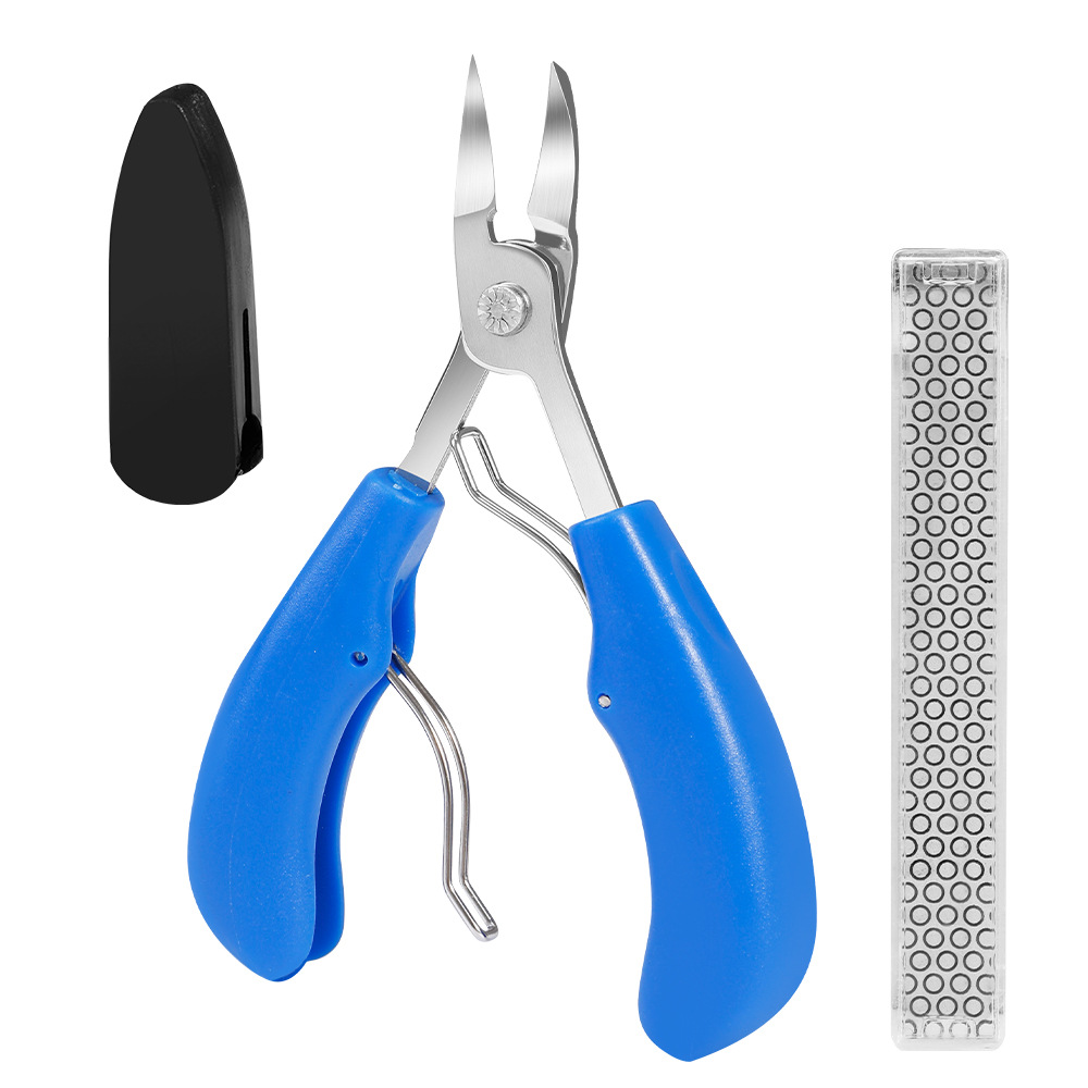 Cortaúñas de acero inoxidable, alicates doblados para la nariz, gancho para uñas, cortaúñas oblicuo, cortaúñas oblicuo, Punta inclinada, tijeras para cortar cutículas: Verde claro