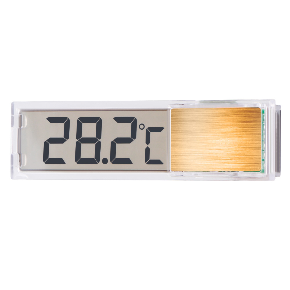 Multi-Functional LCD 3D Aquarium Digital Electronic Temperature Measurement Fish Tank Temp Meter Aquarium Thermometer: Gold