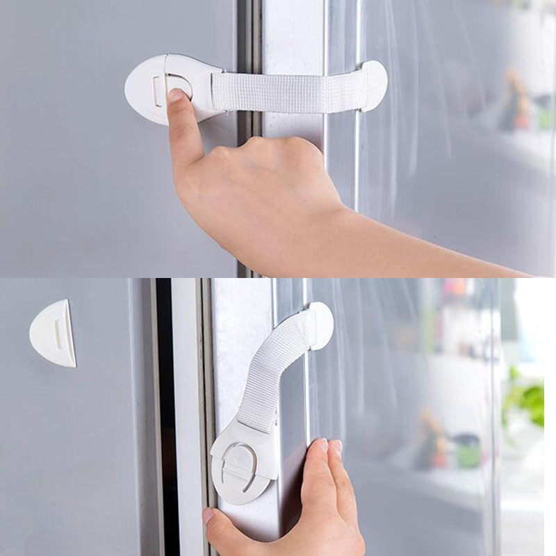 Safety Doors Drawers Locks Kids Buckle Cabinet Lock Portable Plastic Safety Wardrobe Lock Protection From Children on Furniture