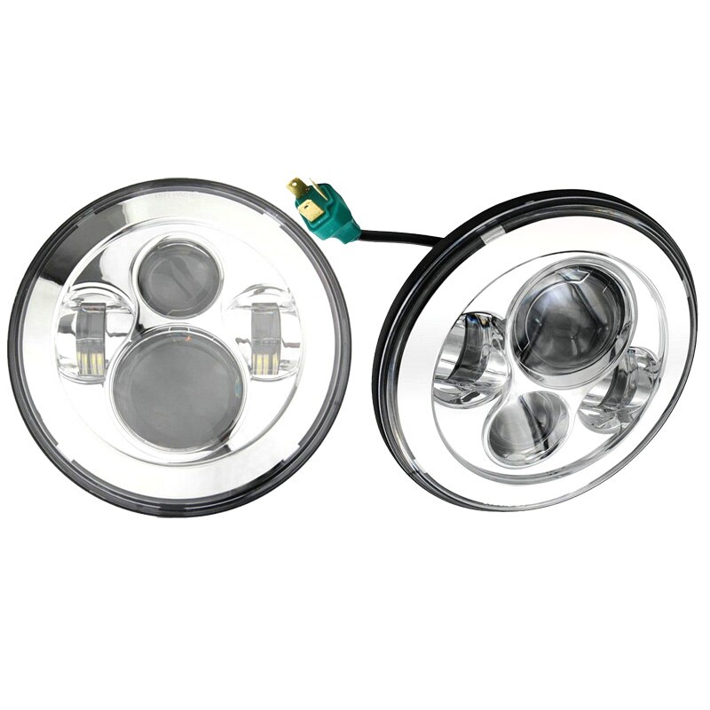 FADUIES 2 Stks 7' Ronde Koplamp lampen Led h4 Koplampen 7 inch Led Koplamp 12 V 24 V Licht Voor jeep wrangler: Zilver