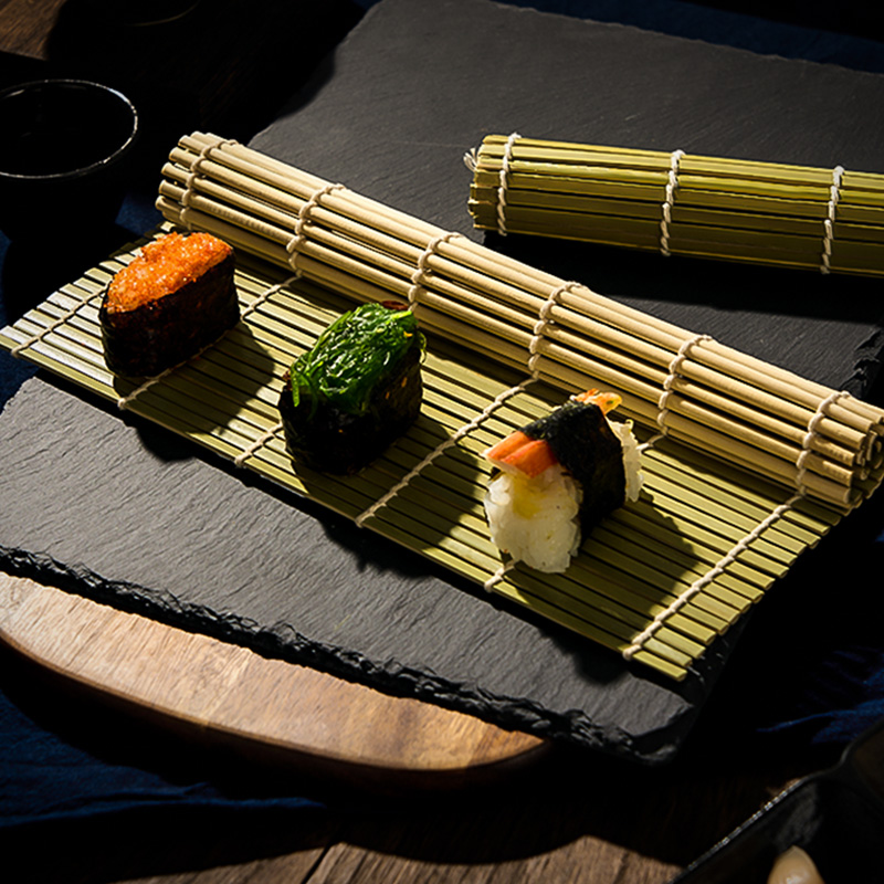 Bambu sushirulle miljövänlig fyrkantig matta gör-det-själv sushi rull köksverktyg handgjorda mat risbollform tillbehör