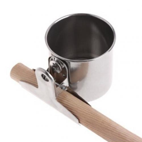 Metalen vogelvoederbak voor papegaaien, voerbak voor water, kooiklem, bekerdispenser, huisdierbenodigdheden, drinkbak voor papegaaien: Zilver 1