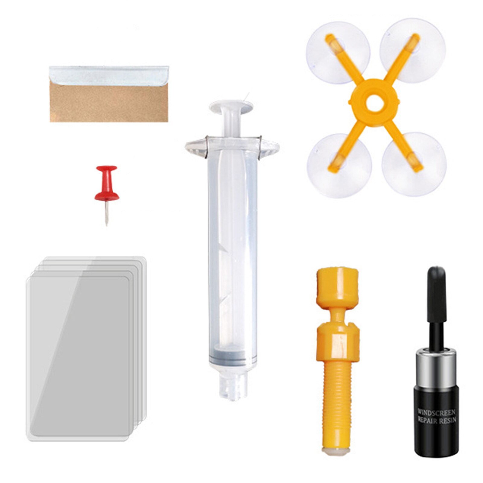 Windshield Repair Kit Auto Windshield Crack Repair Resin Tools: Default Title