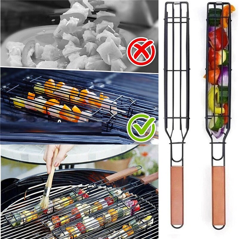 BBQ Grillen Korb Grill Clip Edelstahl Anti-korrosion Nonstick Durable Tragbare Grill Werkzeuge Küche Zubehör