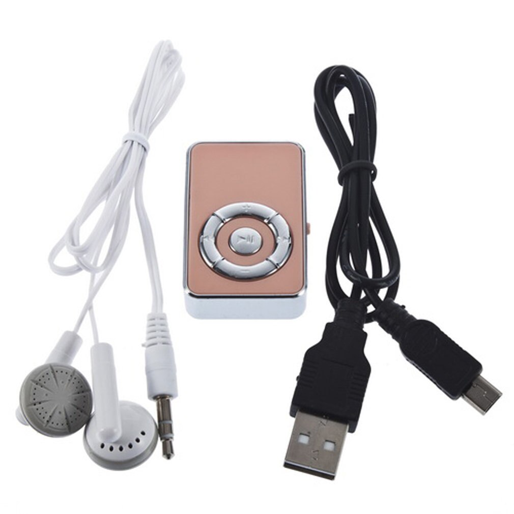 Lecteur MP3 Mini pince USB prenant en charge jusqu'à 1 go 2 go 4 go 8 go carte Micro SD TF: a pink