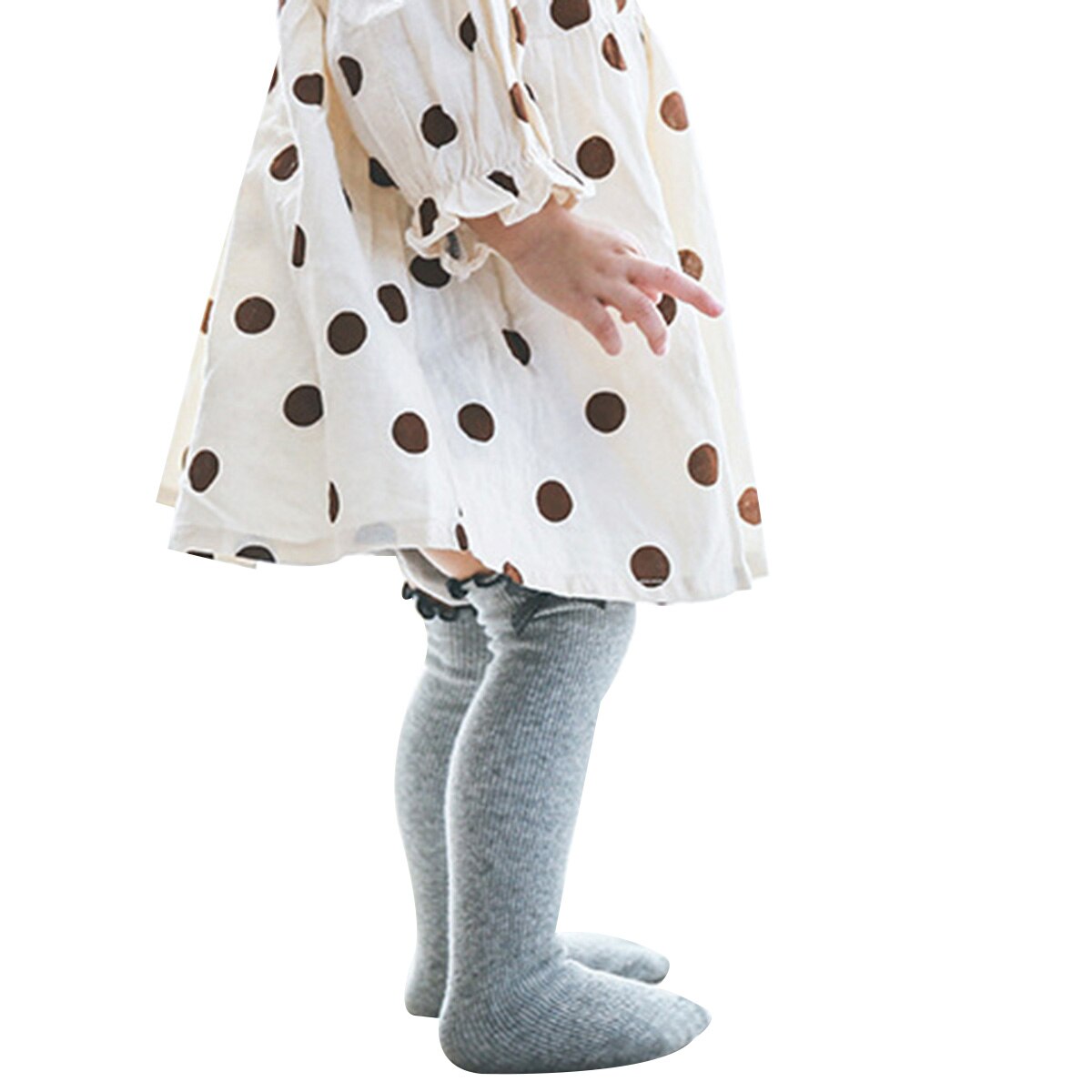 Maluch dziewczynek pończochy piękne wzburzyć plisowany dzianiny bawełniane ciepłe antypoślizgowe skarpety robić kolan na sukienka na co dzień