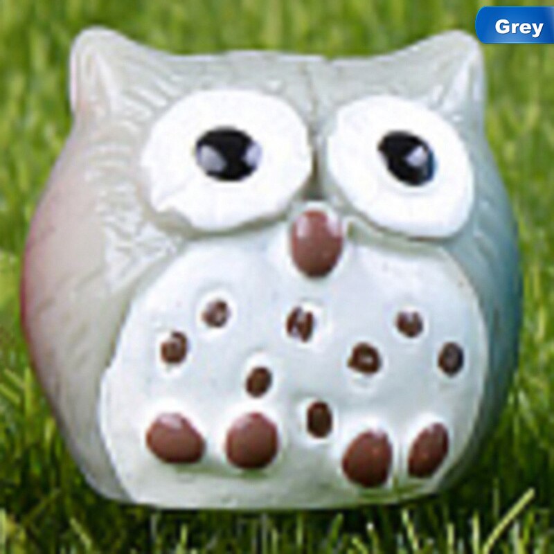 1 stk kunstig dyreugle miniature fe have hjem huse dekoration mini mikro landskabsdesign indretning 5 farver: 13909gy
