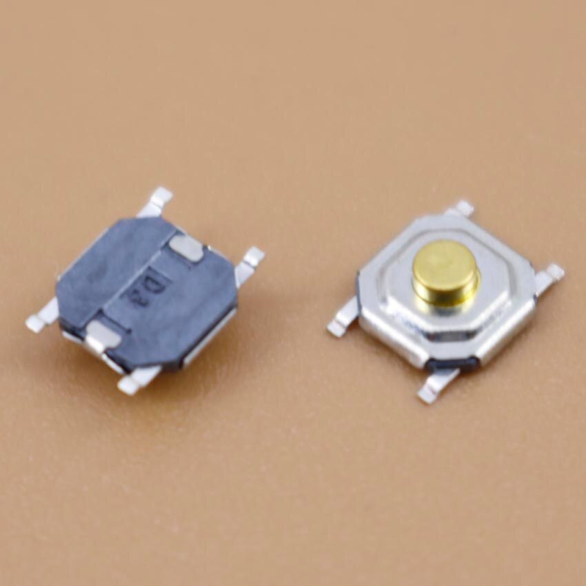 YuXi 1PCS/LOT 4 * 4 * 2.0MM SMD Tact Switch brass button / copper head 4x4x2