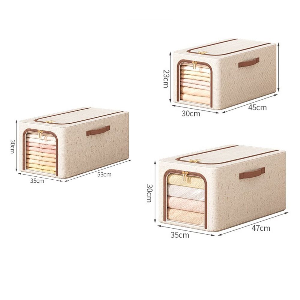 Visible Window Clothes Storage Bins with Durable Handle Foldable Wardrobe Sorting Storage Bucket Clothes Organizer