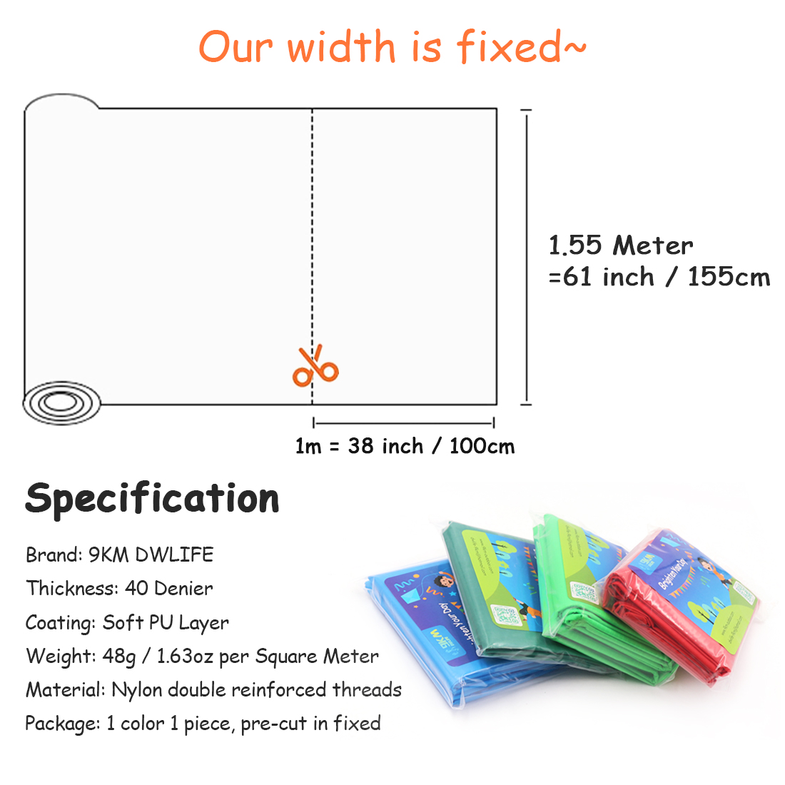 40D Ripstop Nylon Fabric PU Coated Waterproof Durable Kite Fabric for Parachute Inflatable Flag Tarp Cover Tent DIY Projects