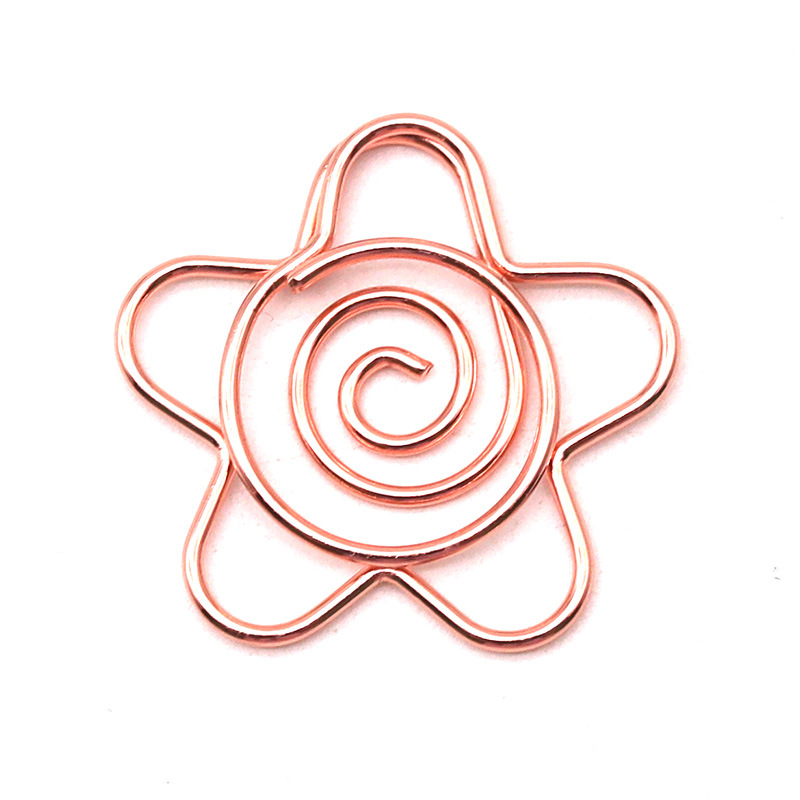 Plum Blossom Shaped Paper Clip Metal Special Paper Clips Office Paper Pins Stationery For School Supplies Office Accessories: Yellow
