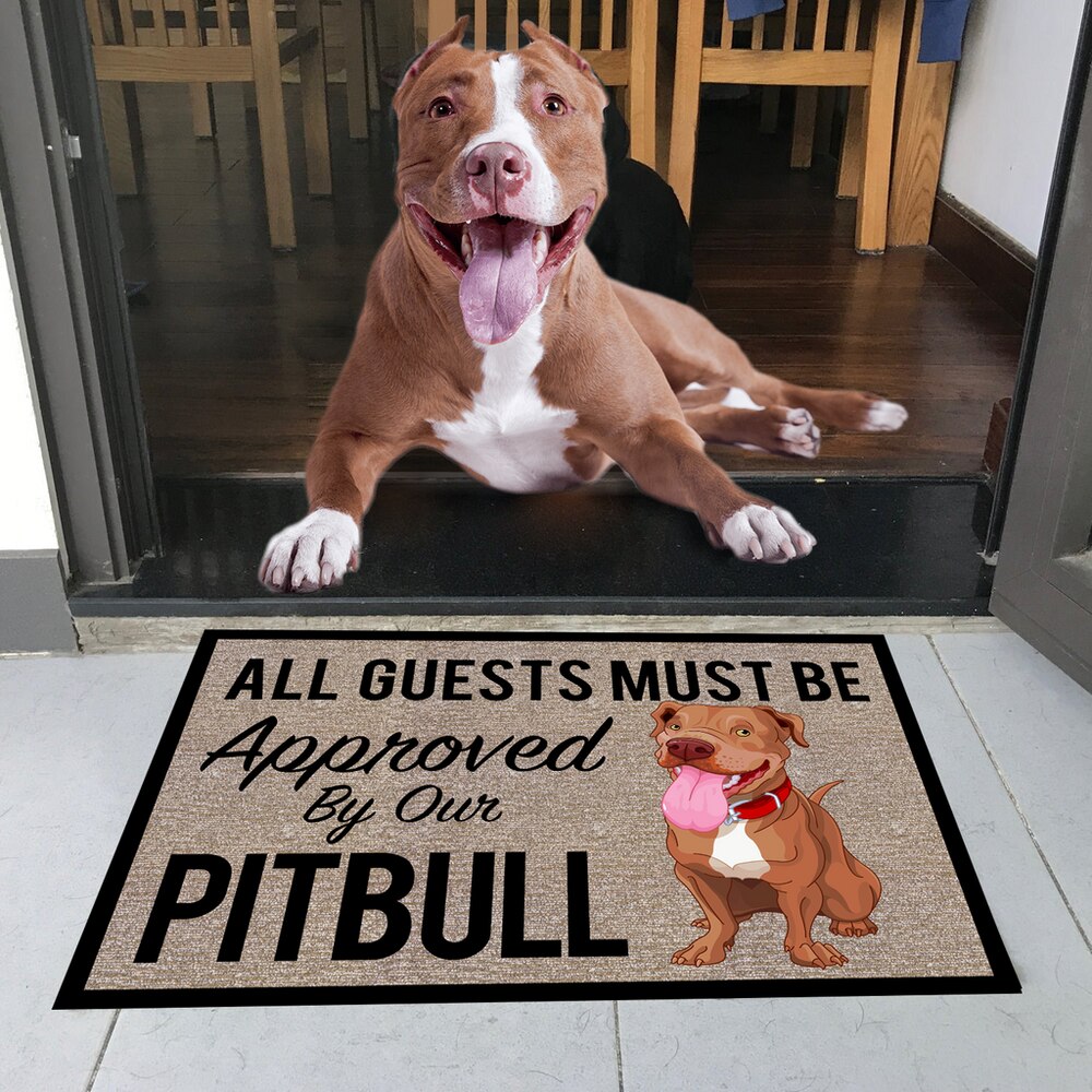 CLOOCL All Guests Must Be Approved By Our French Bulldog Doormat 3D Print Pet Dog Doormat Non Slip Floor Mat Decor