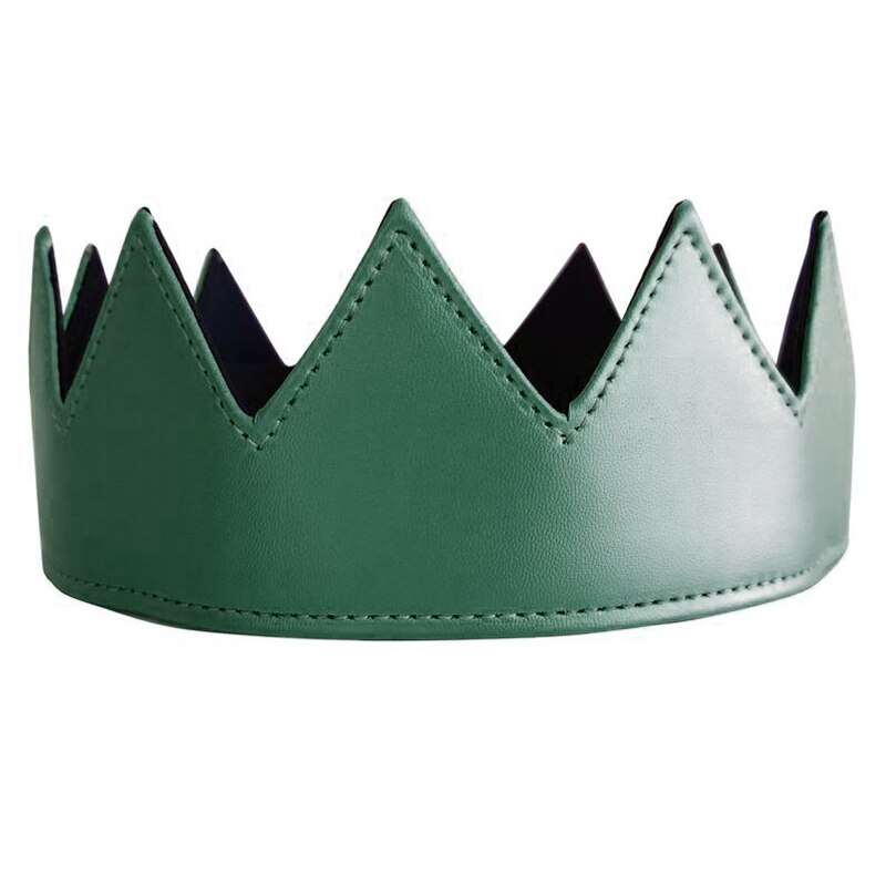 Diadema de corona gótica Punk, tocado ajustable de cuero PU, adorno para el pelo, accesorio de disfraz de rey Medieval y reina para de cumpleaños