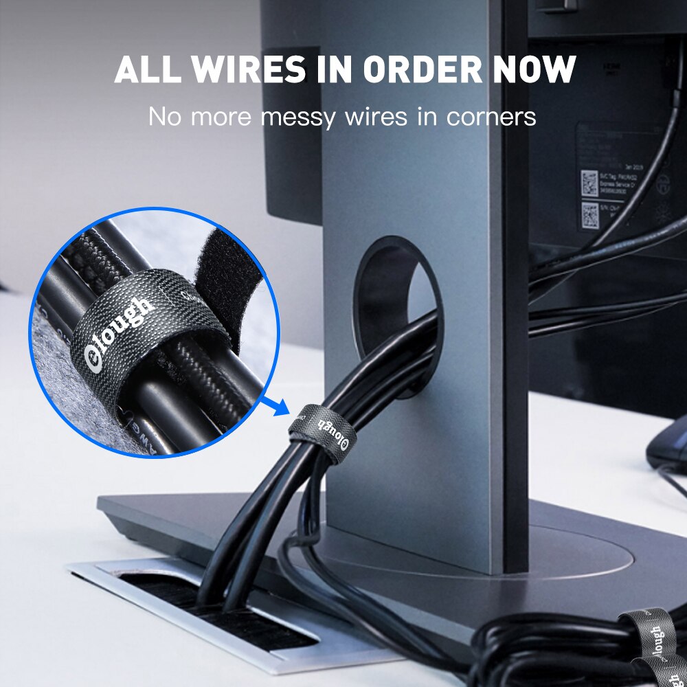 Elough 5m kabel organiserare wire winder clip hörlurar mushållare sladdskydd för iphone samsung xiaomi huawei usb-laddare