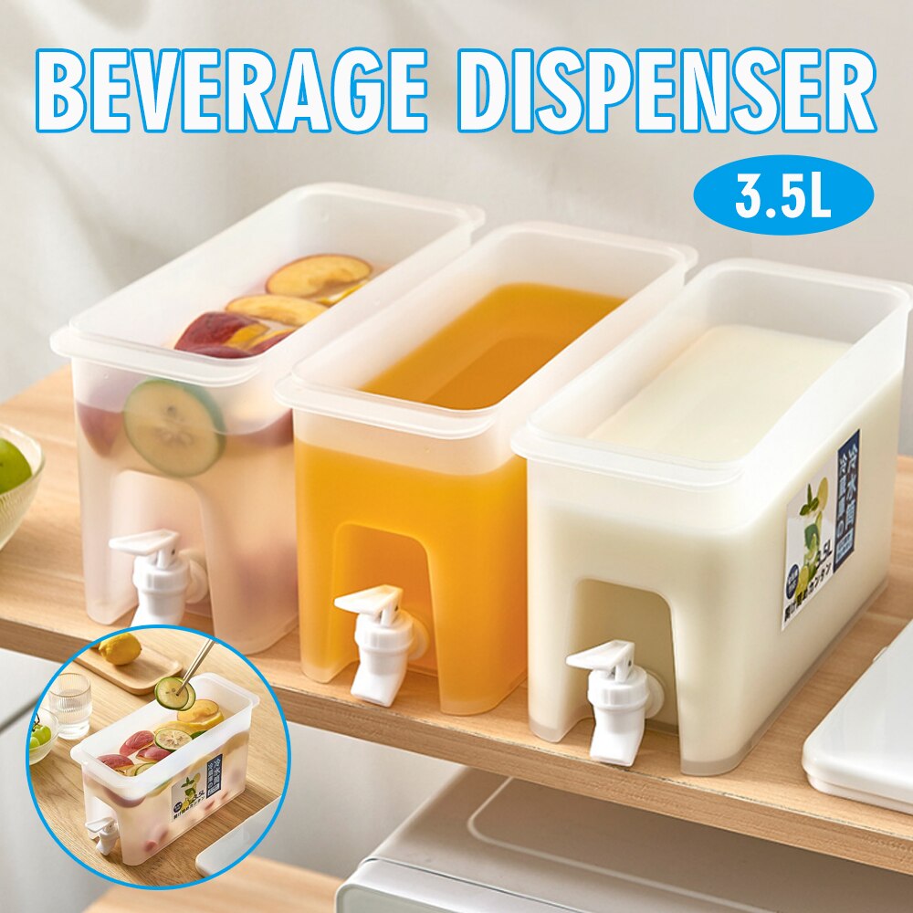 Cold Water Container Bottle Tap Dispenser Kitchen Refrigerator Drink Dispenser 3.5L Kettle With Faucet Juice Jug Barrel Bucket