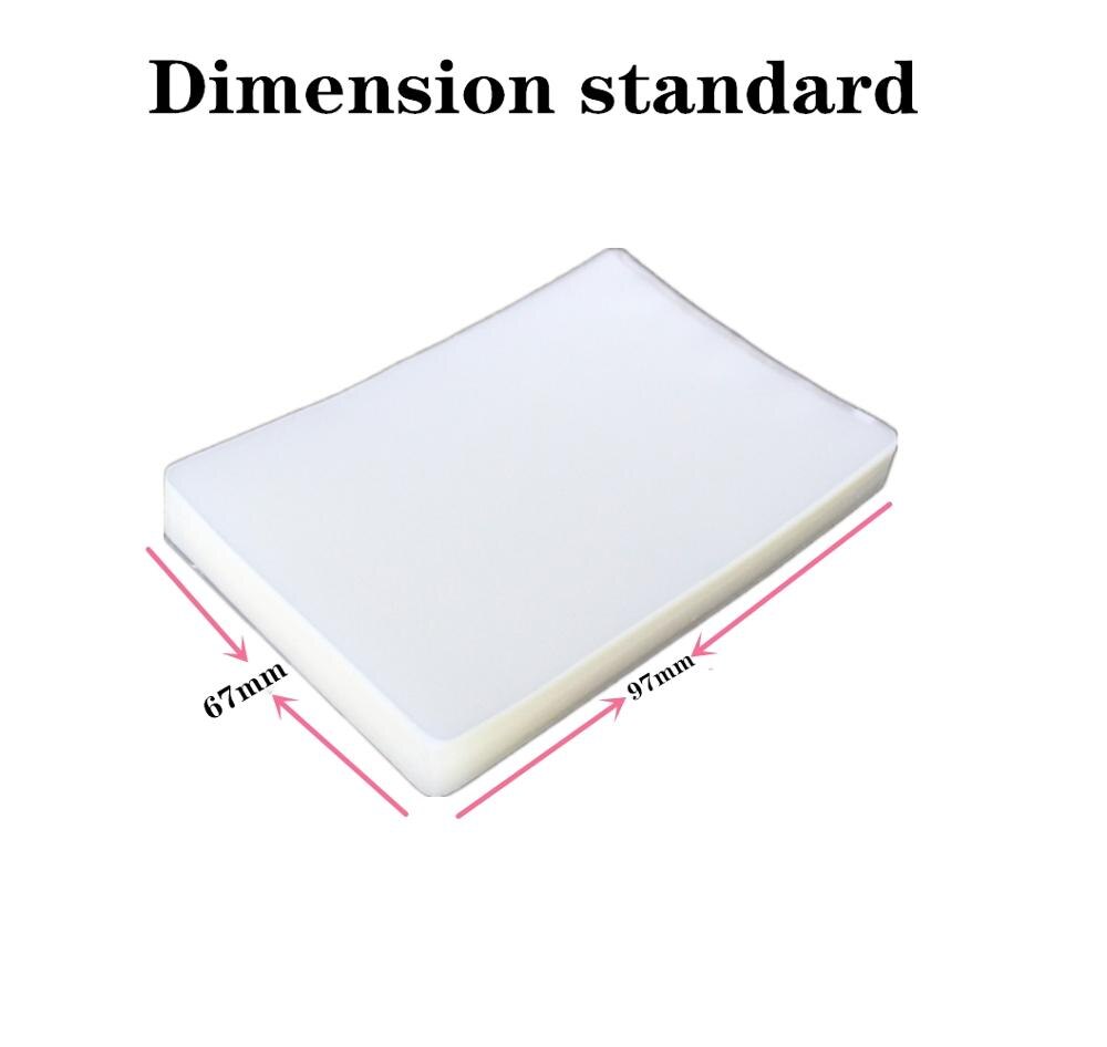 YIDU SAILS thermal laminating pouches 3" 67x97mm 250mic/10mil ID pass card PET lamination foil pouch film