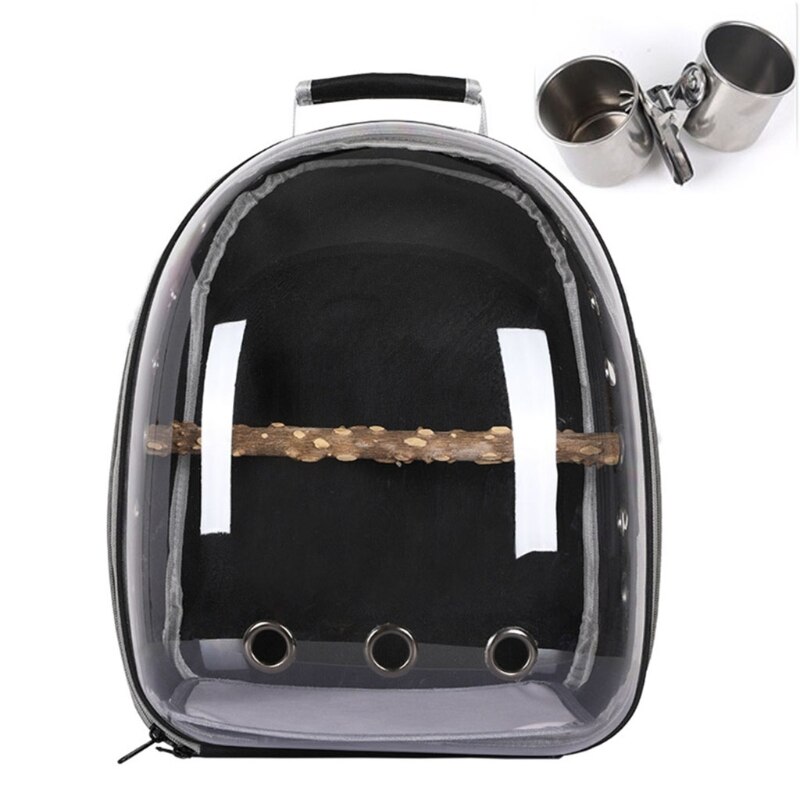 Kat Hond Rugzak Huisdier Papegaai Carrier Bag Transparante Capsule Rugzak Voor Wandelen: Black