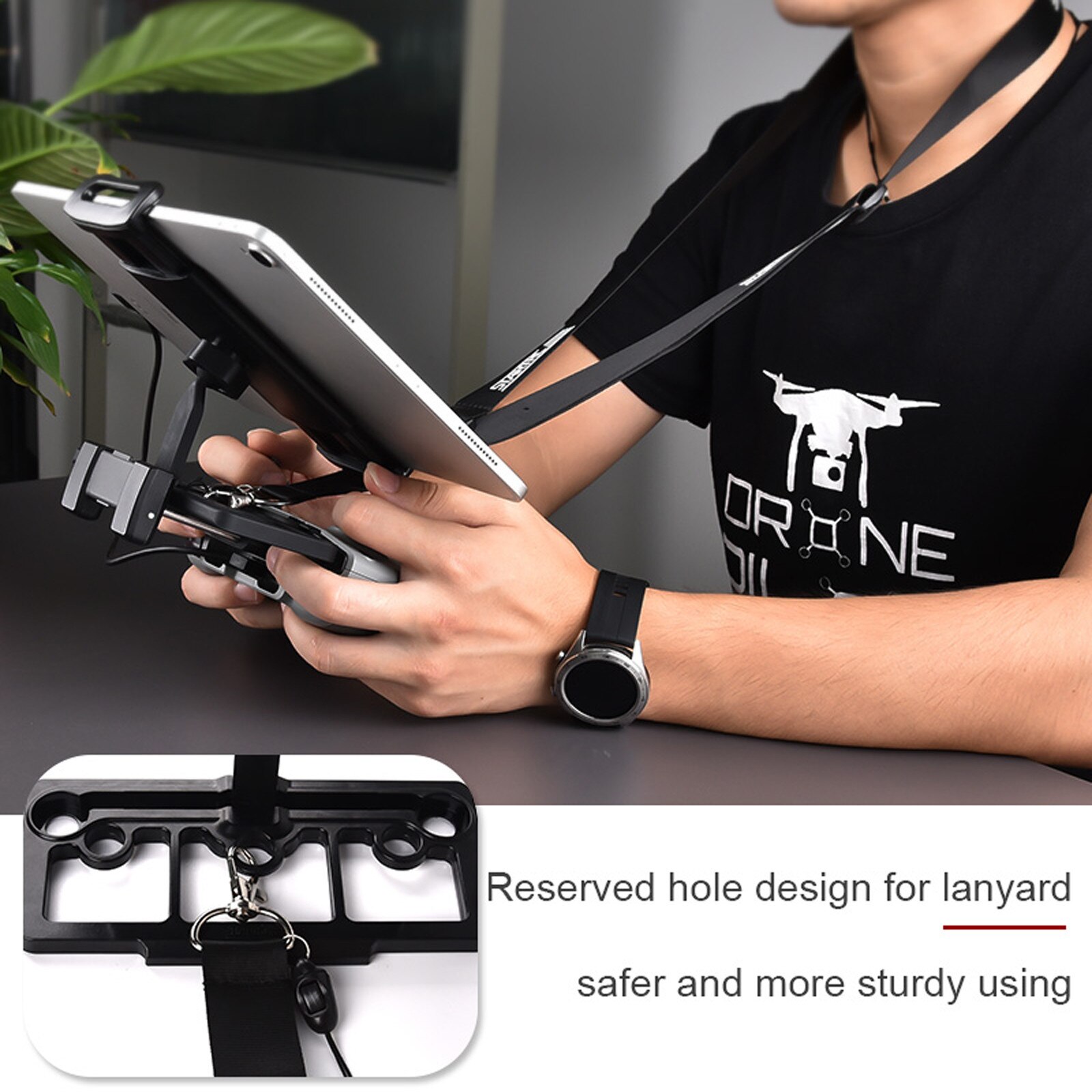 Til dji mavic mini 2 drone fjernbetjening tablet holder rc fpv tablet justerbar flad stand 360 ° rotation holder tablet holder
