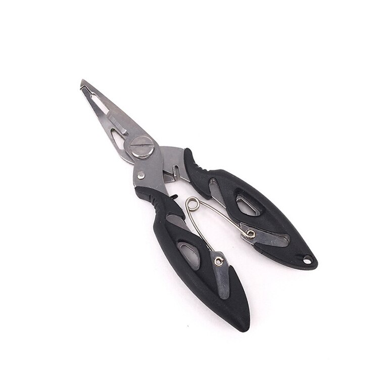 Alicates de pesca Luya multifuncionales de acero inoxidable, alicates de pesca de boca curva, gancho, pinzas de pesca, engranaje, accesorios de pesca: Type B-black