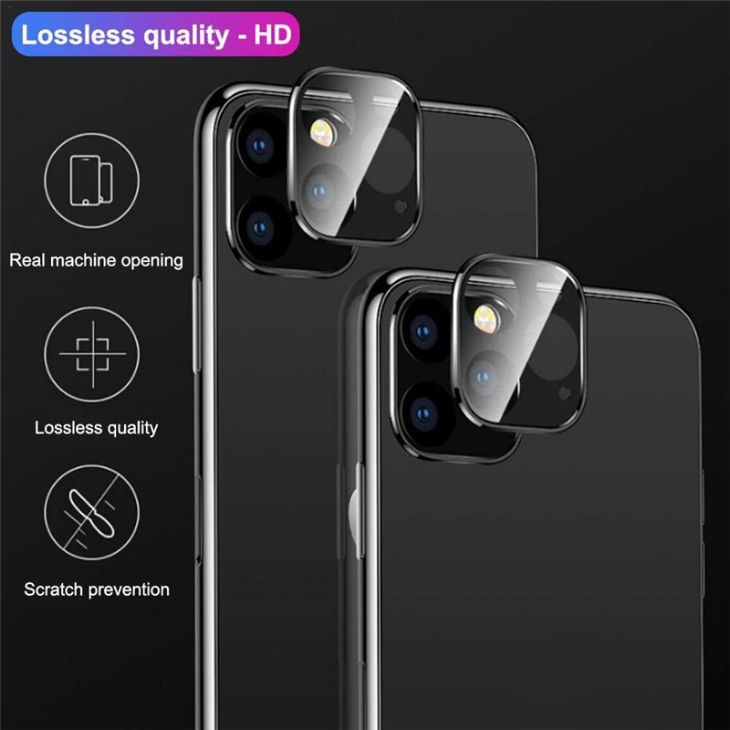 Metall Rahmen Glas Objektiv Protector für IPhone 11 Pro Max 11Pro Handy Kamera Zurück Objektiv Stoßstange Webcam Abdeckung zubehör