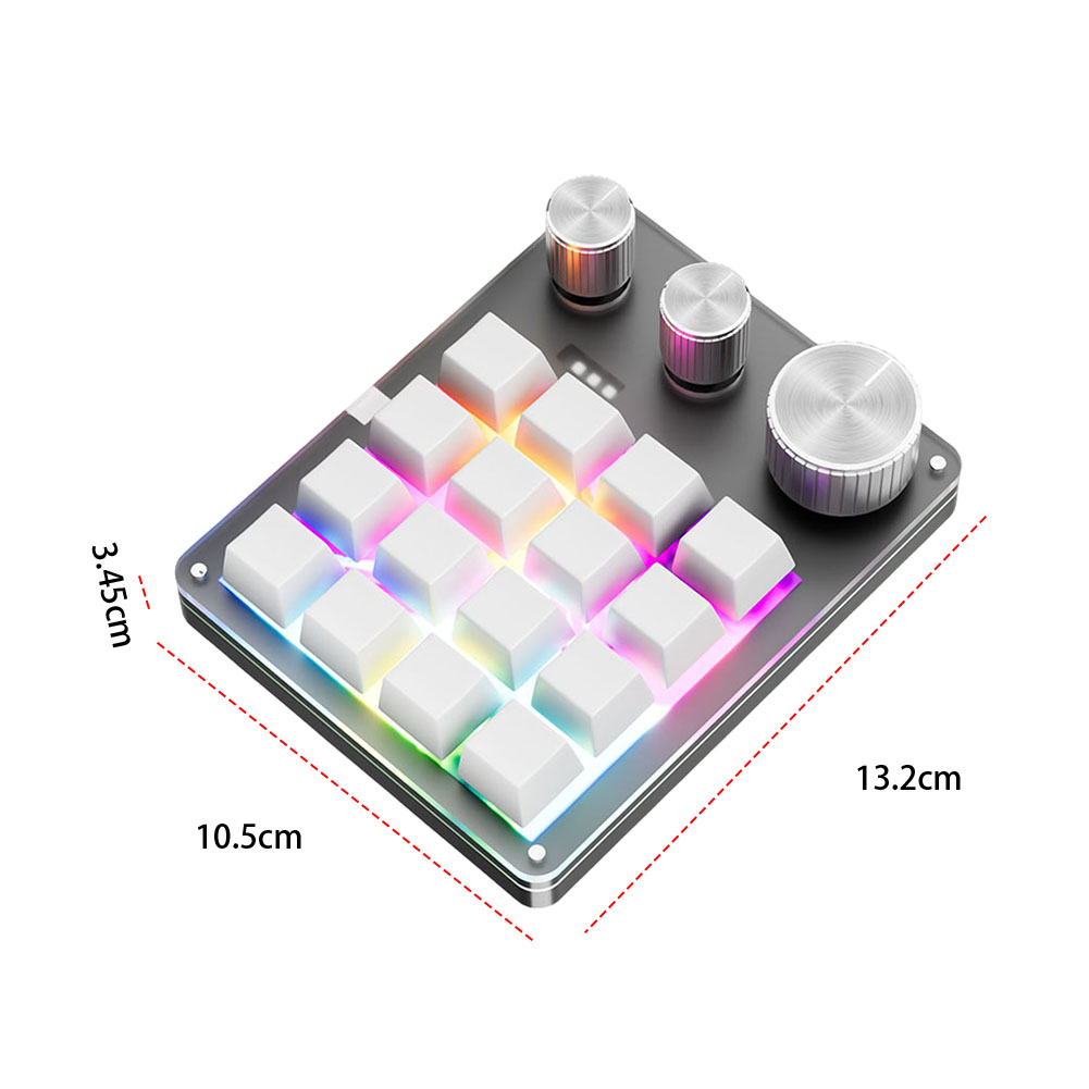 16 smakebit 3 knotter enhåndstastatur rgb ledet-bakgrunnsbelysning type-c kablet mekanisk tastatur trådløst tastatur til pc-datamaskinspilling
