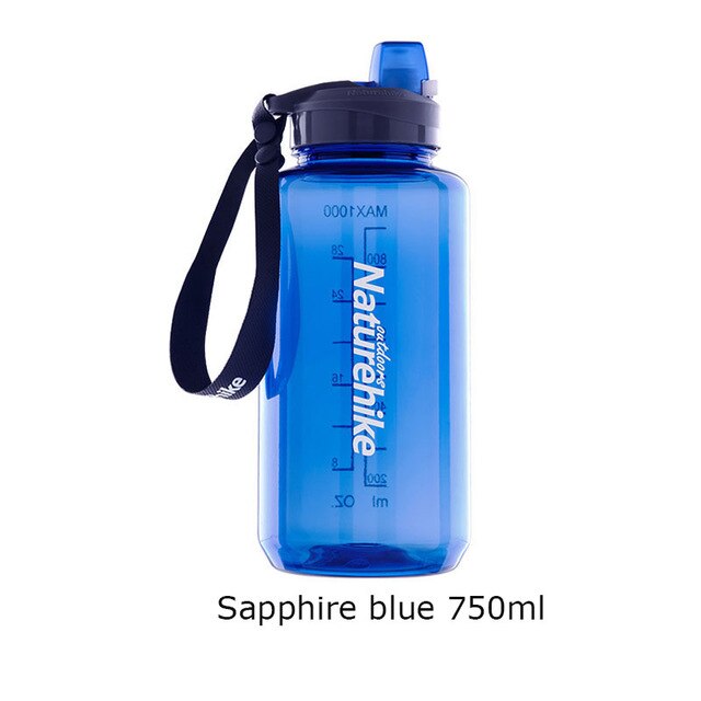 Naturehike Sports Bottle Portable 750-1000ml Wide Mouth Water Kettle Large Capacity Cycling Bottle Convenient: Blue-750ml