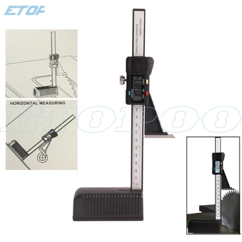 Stainless steel Digital Height Gauge 0-150mm/6" plastic Caliper Electronic Woodworking Measurement Tool with magnetic base: plastic