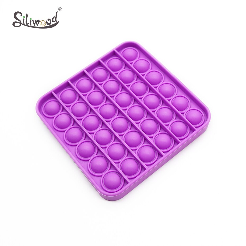 1Pc Push Bubble Fidget Zintuiglijke Speelgoed Autisme Speciale Behoeften Stress Reliever Helpt Stress En Verhogen Focus Zachte Squeeze speelgoed: Square Purple
