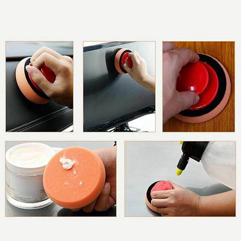 Car Wax 5-Piece Set Of Car Polish Sponge Durable Dual-Use Automobile Wash Polishing Pad Manual Home Cleaning Tool