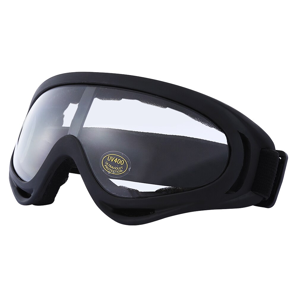 Jie polly  uv400 ski-snowboardbril, fietsbril, skibril, sneeuwscooterbril, wintersportbril, sneeuwbril: Zwart frame helder