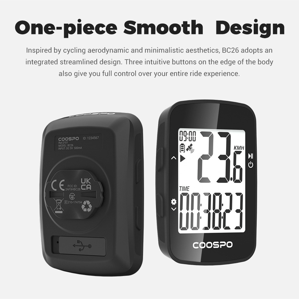 Coospo Bike GPS Computer Wireless Bicycle Computer with Auto Backlight Waterproof Odometer Speedometer for Road Bike