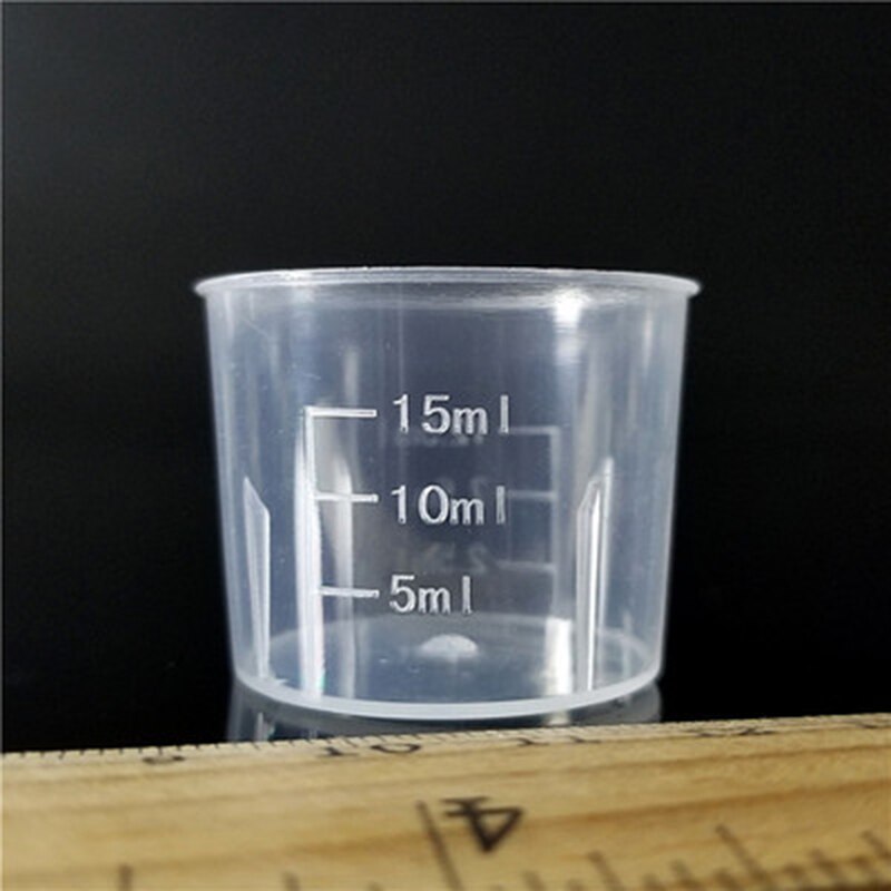 Tasse de mesure en plastique | 10 pièces, 15ml 30ml Transparent, tasse de mesure de médicaments, récipient de cuisine: 15ml