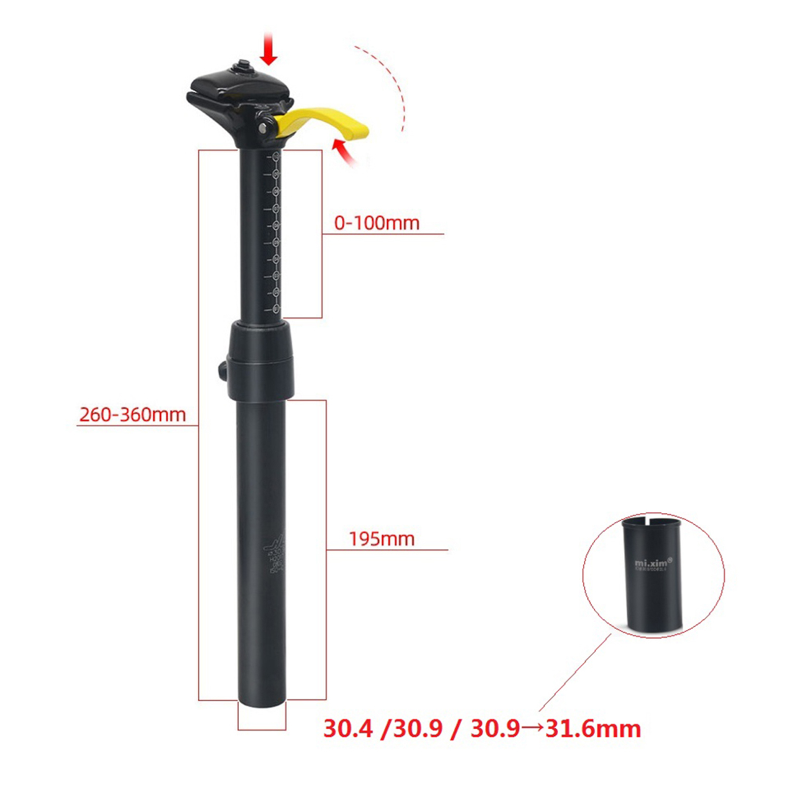 Bike Adjustable Seatpost Bicycle Seat Post Shockproof Saddle Support Tube BMX Cycle Saddle Repair Fix Parts Components