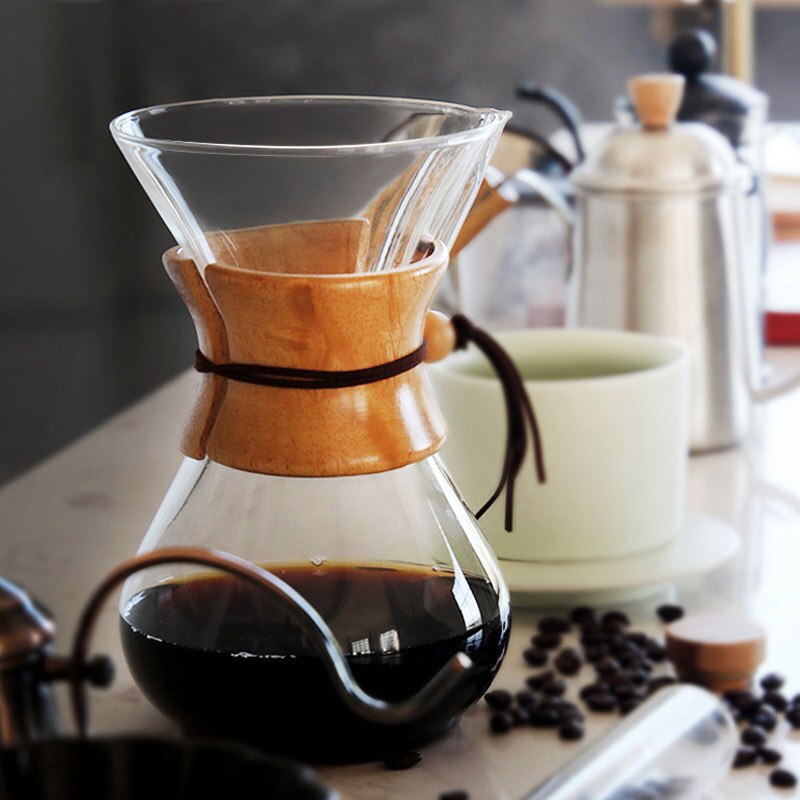 Klassieke Glas Koffie Pot Espresso Koffiezetapparaat Eenvoudige Stijl Giet Over Koffiezetapparaat Coffe Machine Filter 400 Ml
