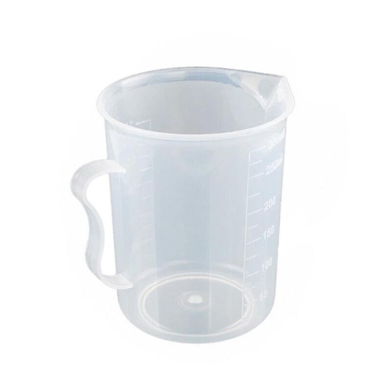 Transparent Plastic Measuring Cup Baking Graduated Beaker Handle Scale Water Container Pouring H0N6