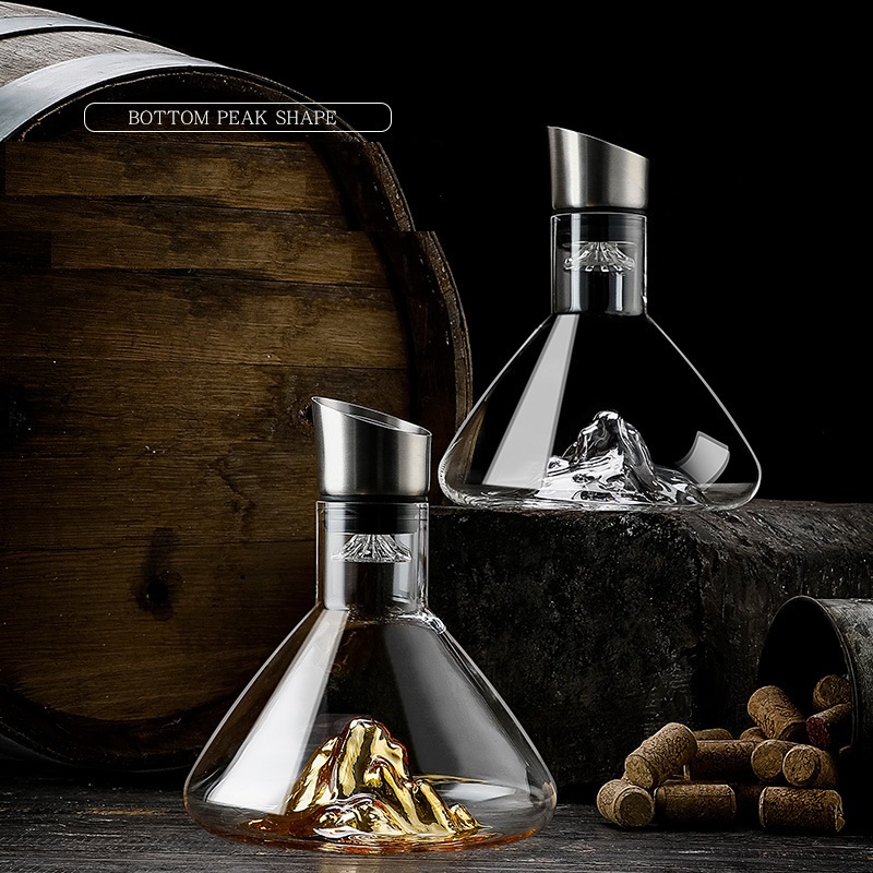 Lceberg karaffel iskaraffel blyfri krystalglas rødvinskaraffel med låg vinkaraffel high-end