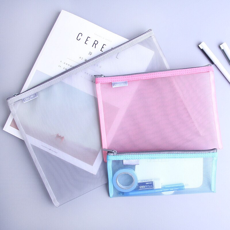 Presentation Folder Clear Grid File bag Portable Pen bags Office organizers File folder A4,A5,A6 file organizer with zipper