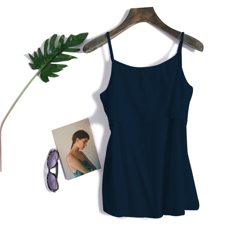Kvinders barselstanke amme amme toppe sommer barsel kvinder amme baby vest toppe graviditet casual skjorter: Mørkeblå / L