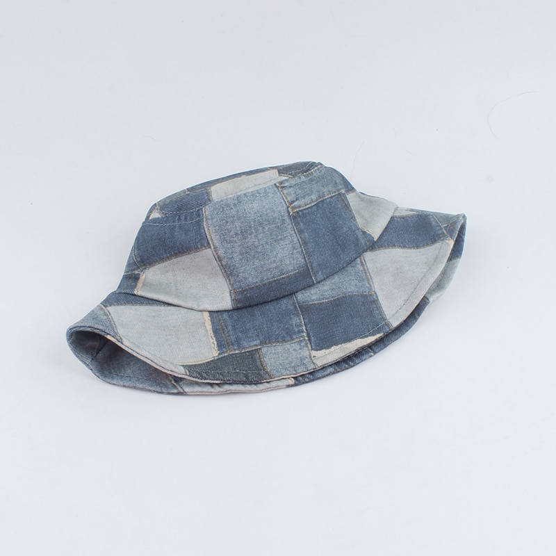 Patchwork Denim Eimer Hütte Frauen Männer Wandern Angeln Sonnenhut Frühling Sommer Jahrgang Fischer Hütte Gorro Hüfte hüpfen