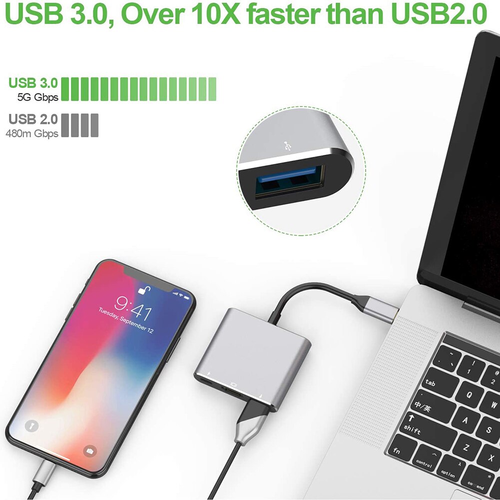 Thunderbolt 3 Adapter Usb Type C Hub Naar Hdmi 4K Ondersteuning Samsung Dex Modus USB-C Dock Met Pd Voor macbook Pro/Air