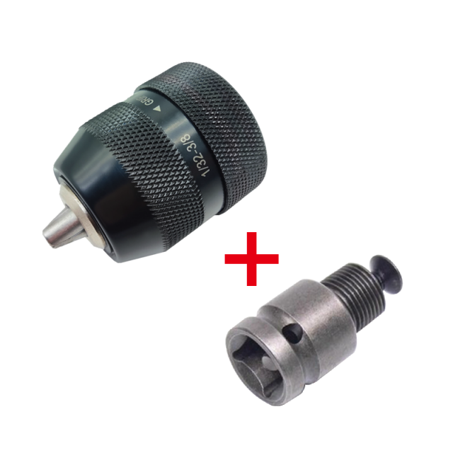 portabrocas mandril para taladro con adaptador sds, Adaptador de portabrocas sin llave 1/2-20UNF, llave de cambio rápido Hex SDS Plus, Portabrocas de Metal de 0,8-10mm para taladro de llave de impacto: Chuck and Adapter