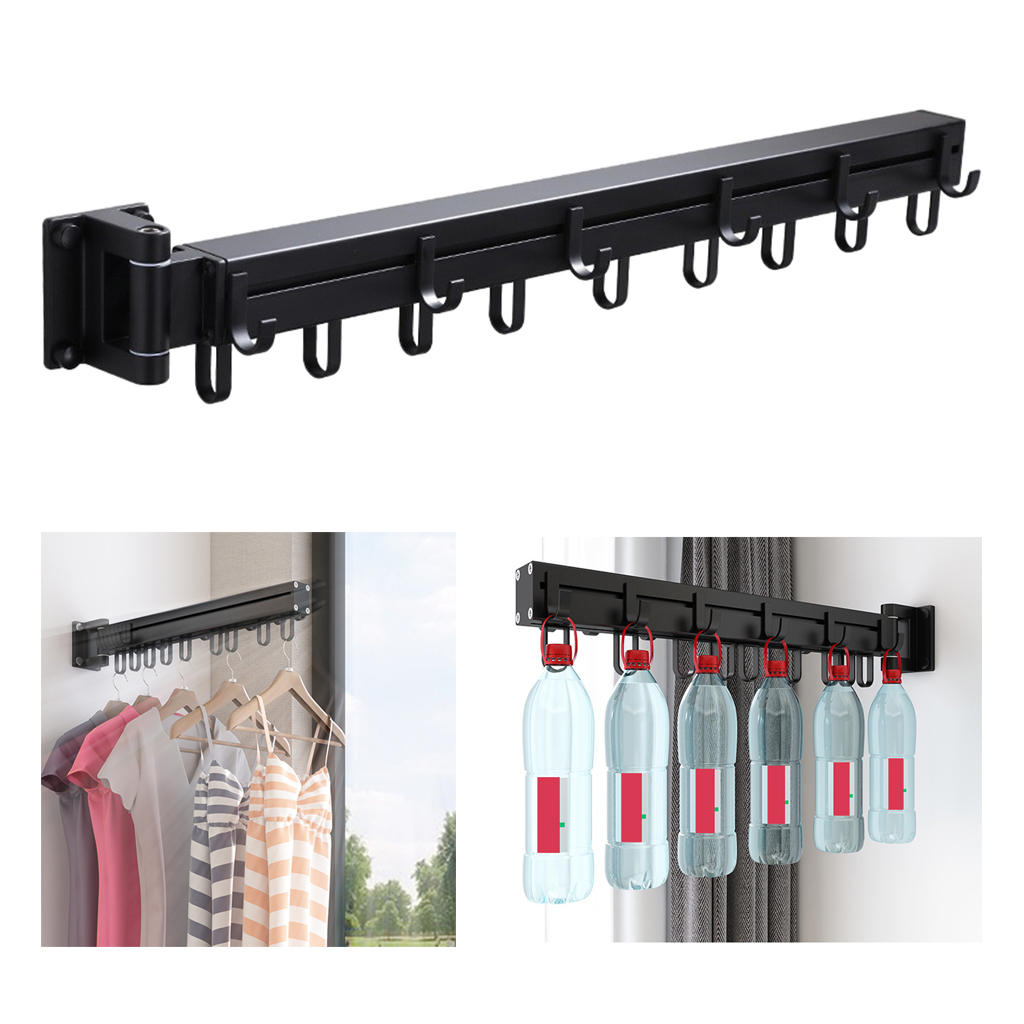 Retractable Foldable Wall Hanging Drying Rack Indoor Balcony Clothes Folding Clothes Hanger Clothing Drying Rack Organizer